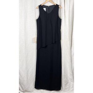 LanTing asymmetrical long black maxi dress beaded mother of the bride formal